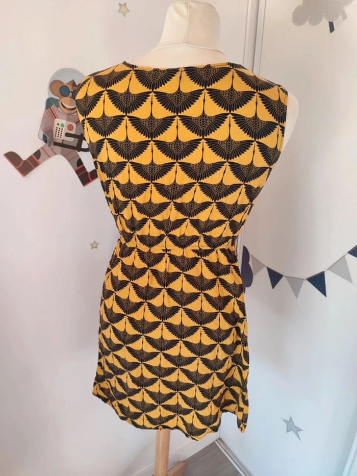 Robe jaune et noir oiseau taille M - photo numéro 3