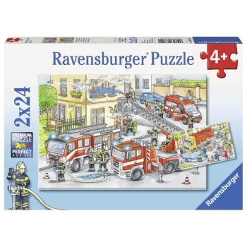 Puzzle Chez Les Pompiers 2 x 24 Pièces Ravensburger 08855