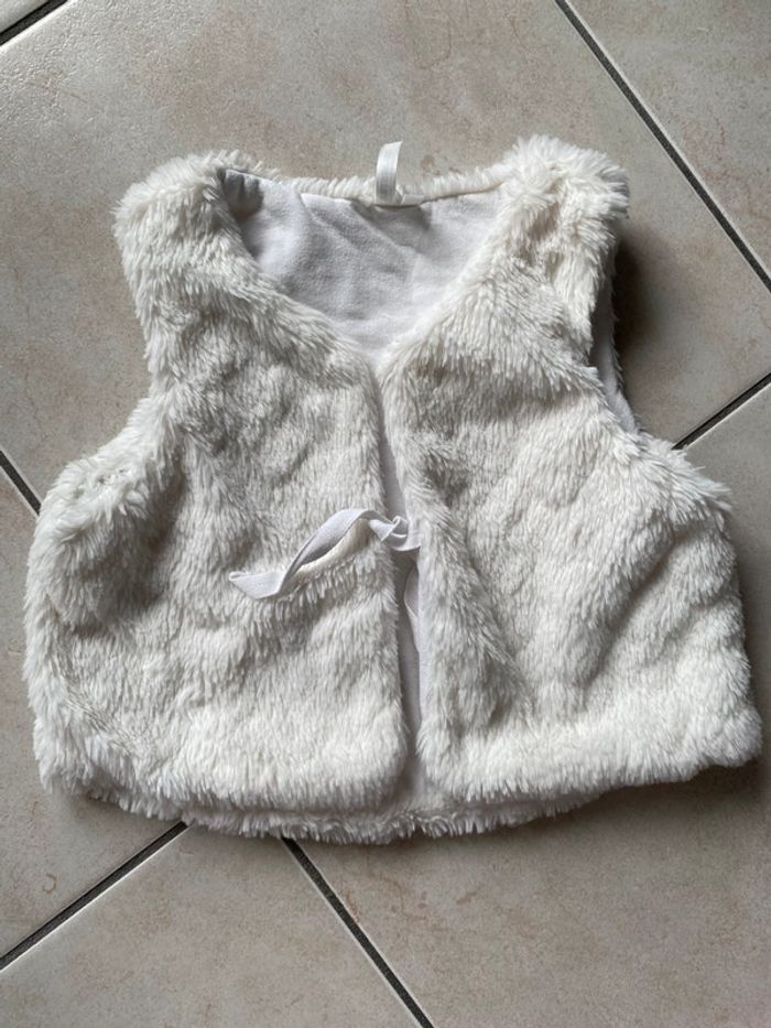 Gilet fausse fourrure blanc Orchestra 36 mois