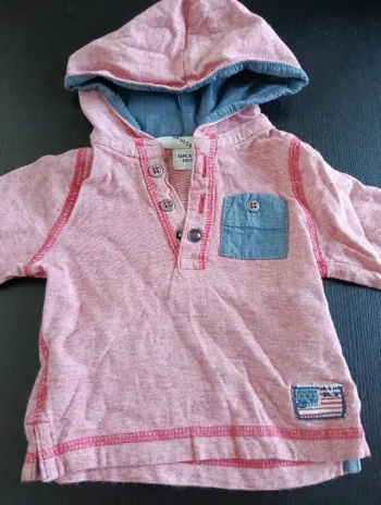 T-shirt manches longues à capuche 3 mois
