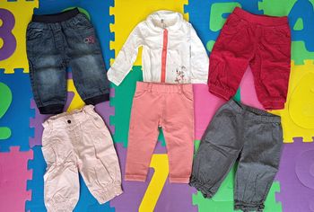 Lot 5 pantalons + 1 body ML 12m