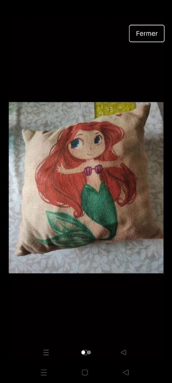 Coussin arielle la petite sirène disney