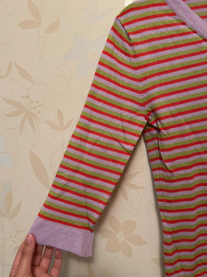 Petit pull à rayures colorés taille S - photo numéro 3