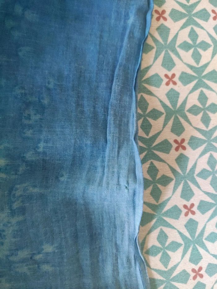 Grand foulard paréo tie and dye bleu vert - photo numéro 5