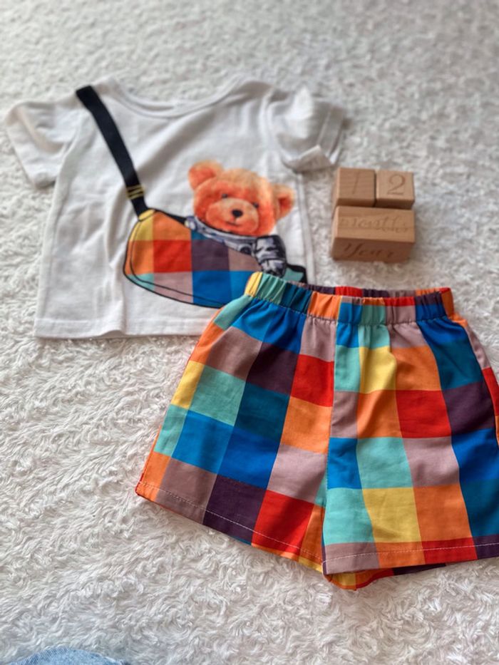 Ensemble short + teeshirt 12/18 mois