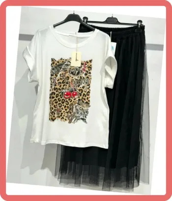T-shirt cerise 🍒 léopard - Taille Unique - Neuf