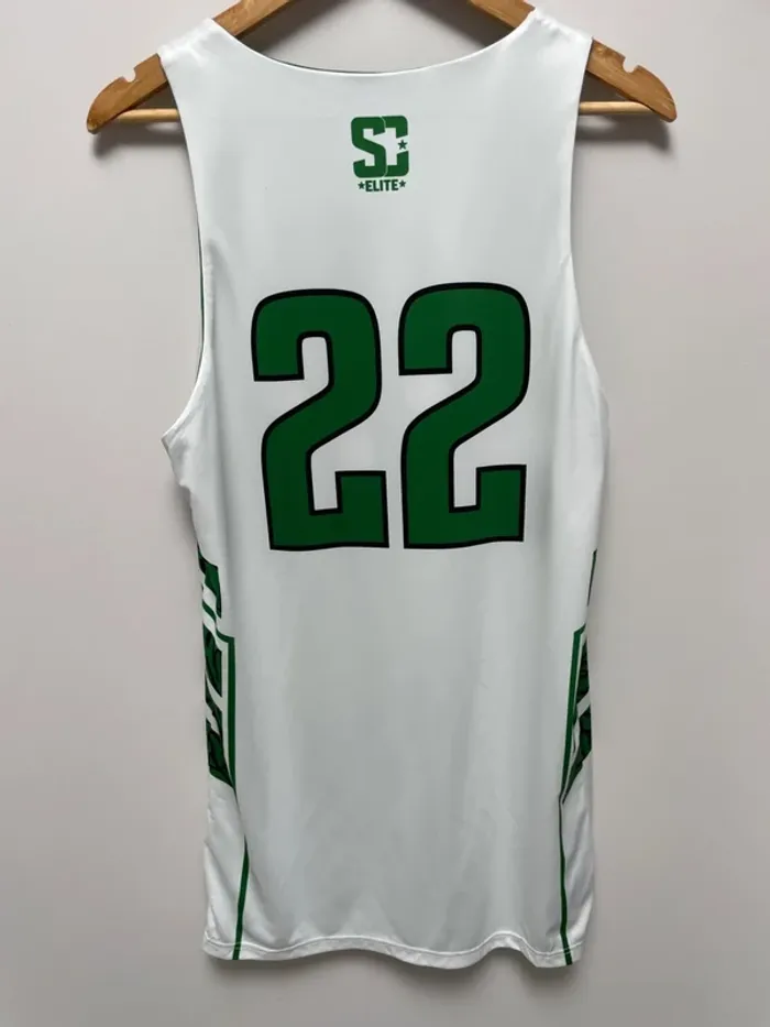Basketball type jersey débardeur maillot reversible green white Adult M - photo numéro 5