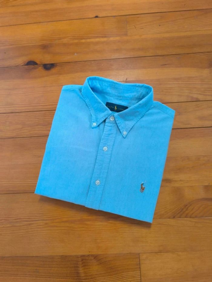 Chemise Ralph Lauren - Logo brodé premium - Bleu clair - Taille XL