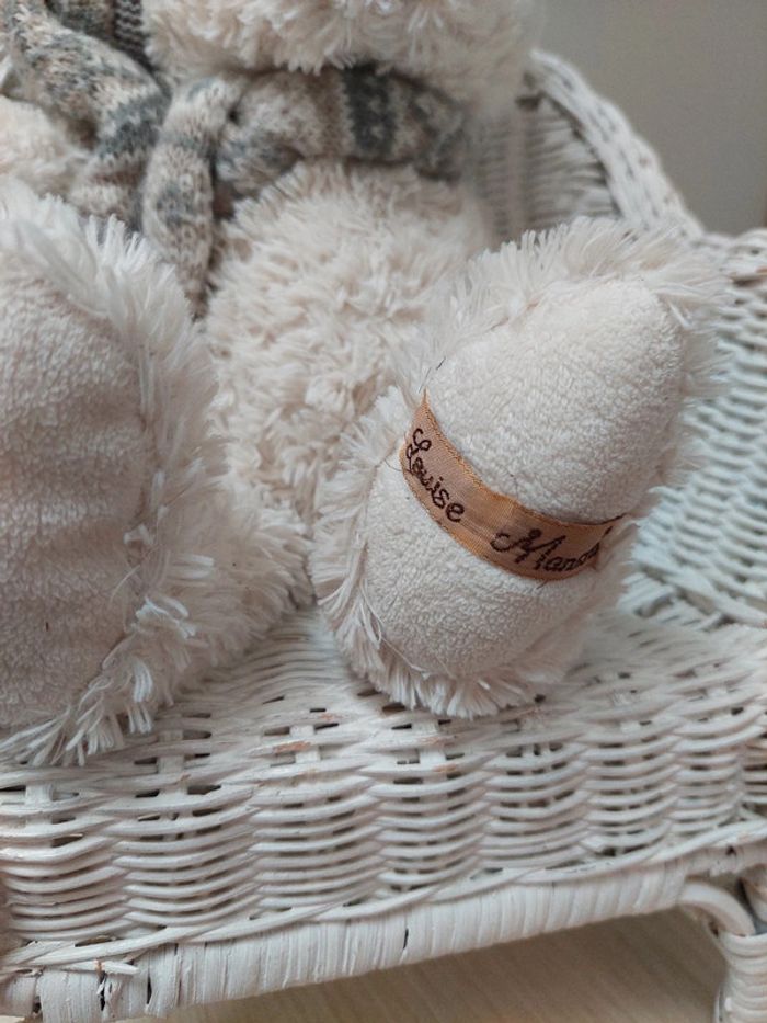 Louise mansen - peluche ours blanc avec bonnet - photo numéro 7