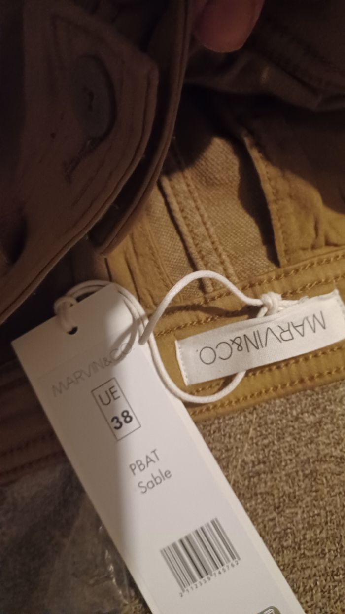 Pantalon femme cargo marvin & co 38 marron neuf - photo numéro 6