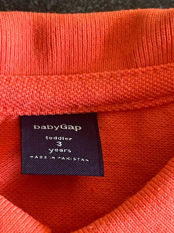 Sweat-shirt manches courtes orange fluo 3 ans gap - photo numéro 3