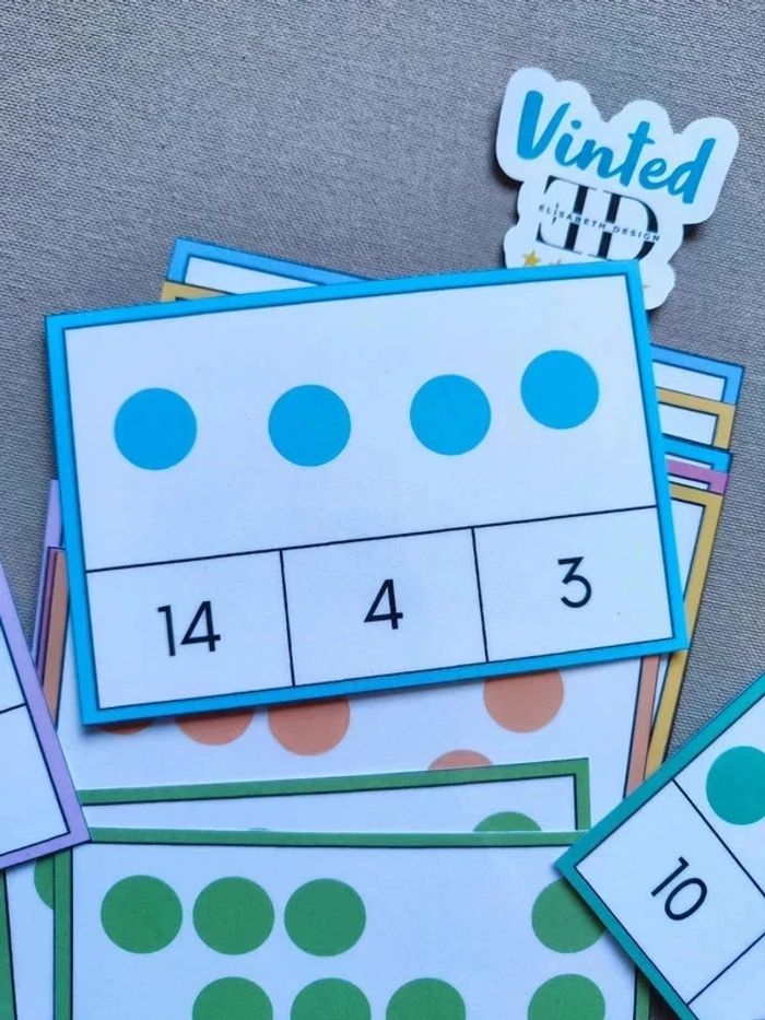 20 grandes cartes à pince pour compter - photo numéro 3