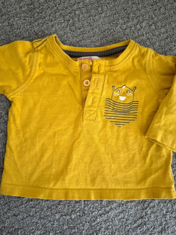 T-shirt manche longue jaune (3mois) - photo numéro 3