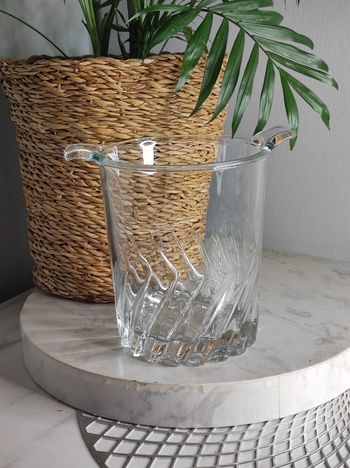 Seau à glaçons verre moulé