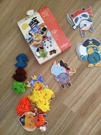 DIY kit fils et laines pompoms à créer little pirates (Loolipo)