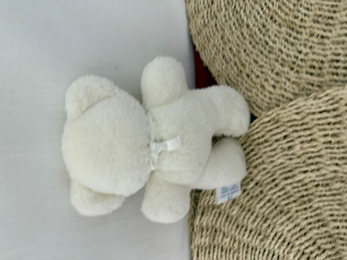 DOUDOU PELUCHE CEDEJI OURS BLANC BAVOIR RAYE - photo numéro 3