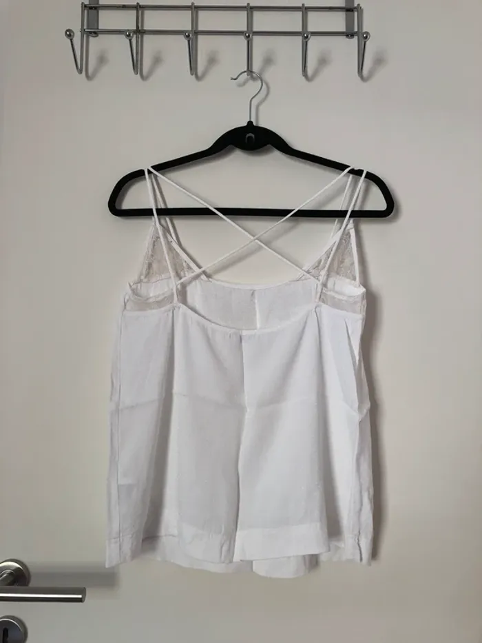 Top à bretelles blanc cassé Claudie Pierlot taille 3 - photo numéro 6