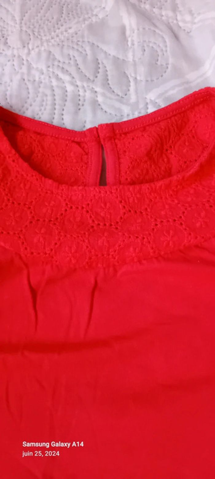 Tunique débardeur avec broderies rouge fille 10 ans vert baudet - photo numéro 2