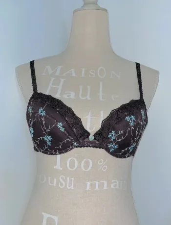🎀 soutien gorge marron fleuri avec dentelle 85c #billetdoux