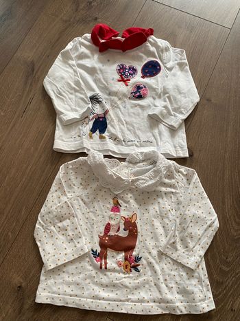 Lot 2 tops manches longues bébé fille 3 mois