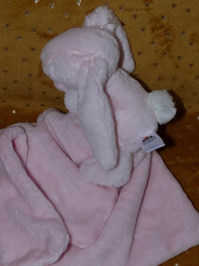 Doudou lapin couverture rose blanc jellycat 🐰Neuf - photo numéro 3