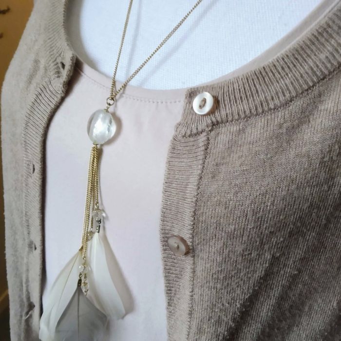 Gilet beige viscose dentelle taille unique jusqu’au 40 - photo numéro 2