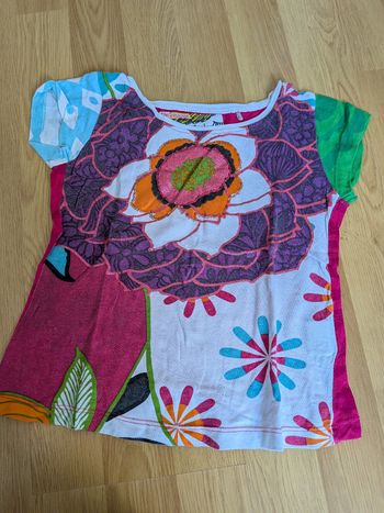 T-shirt Desigual floral et sequins - 5/6 ans