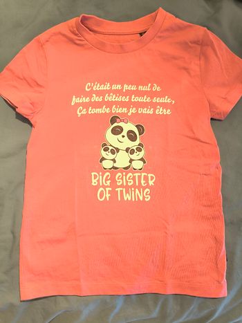 Tee shirt annonce grossesse grande soeur