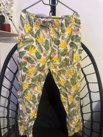 Pantalon femme coloré vert et jaune – Taille 42, style et confort