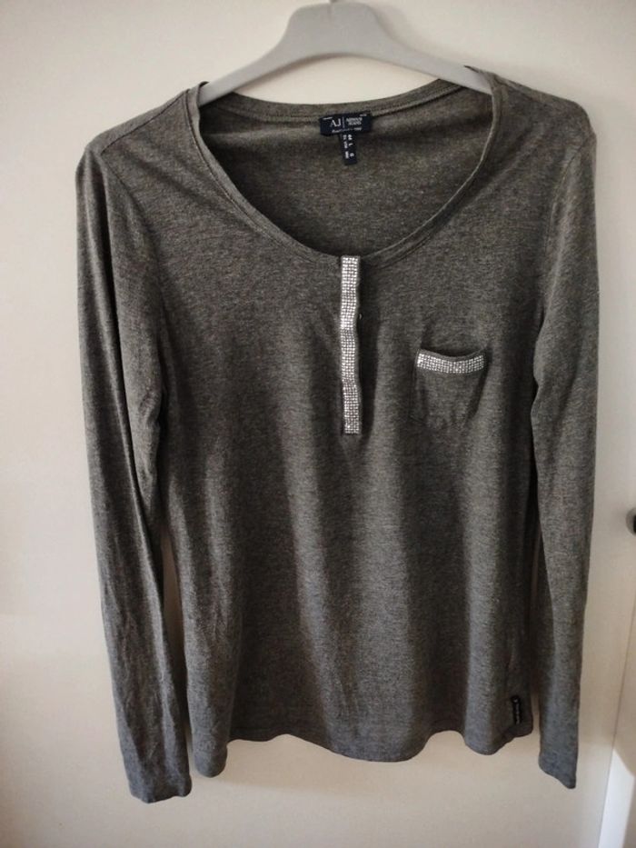 #tee shirt#manches longues#gris - photo numéro 4