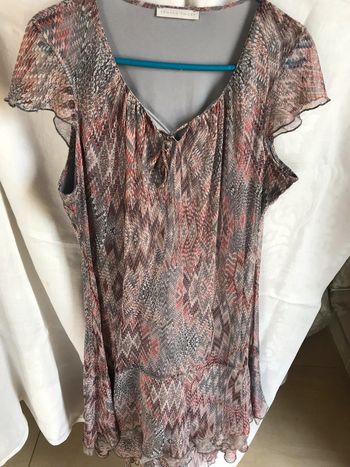 #Robe #voile #doublée #Armand Thiery #rose #gris #corail #38 #40