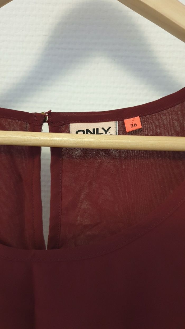 Tee-shirt haut debardeur femme bordeaux Only taille S ou 36 - photo numéro 2