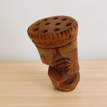 Porte crayons en bois/statuette/tiki