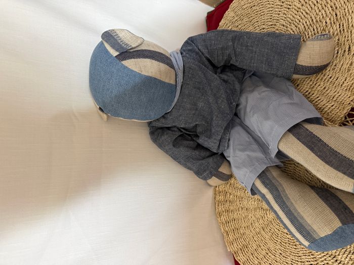 Ours en peluche bleu jean - photo numéro 5