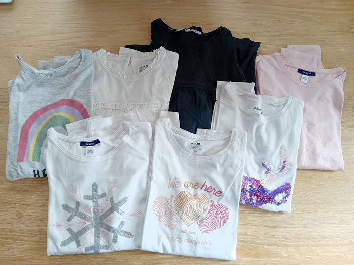 Lot 7 t-shirts manches longues fille 12 ans - Très bon état