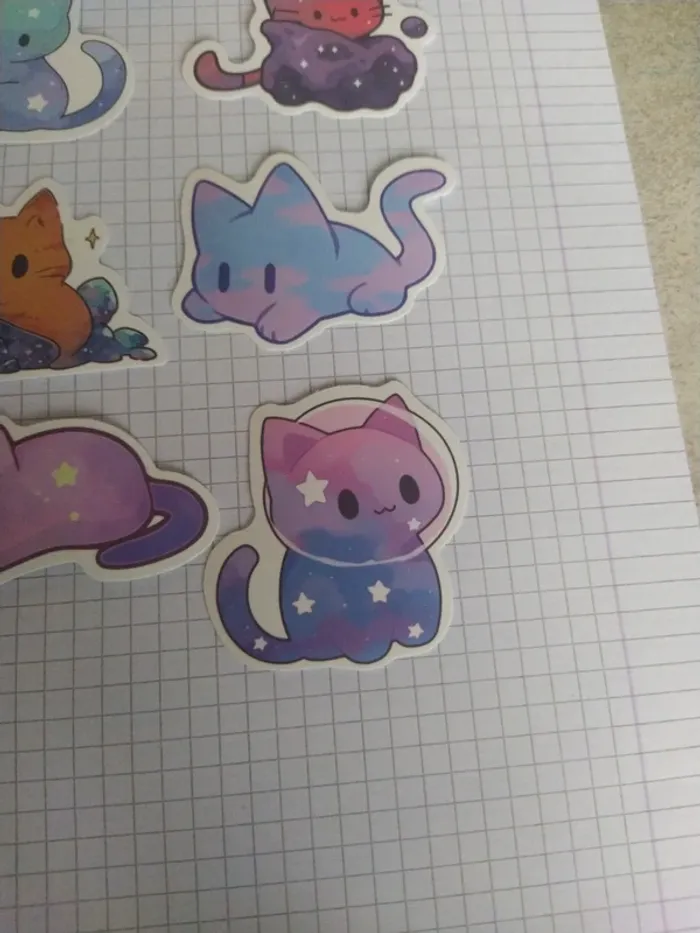 Lot autocollant thème chat galaxie (lot G) - photo numéro 4