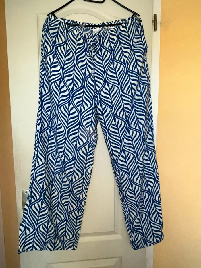 pantalon bleu et blanc h&m - photo numéro 2