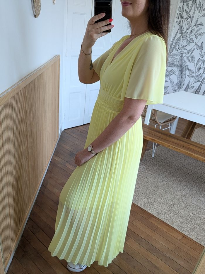 Robe longue Shanghai jaune pâle Taille unique - photo numéro 3