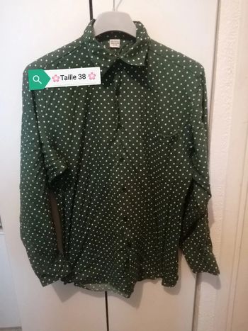 🌸👍Pin up 👍Chemise pois blancs Taille 38 🌸