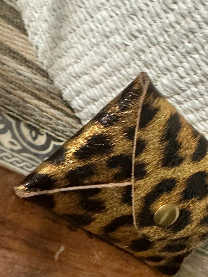 Porte carte ou petit porte monnaie cuir léopard neuf - photo numéro 2