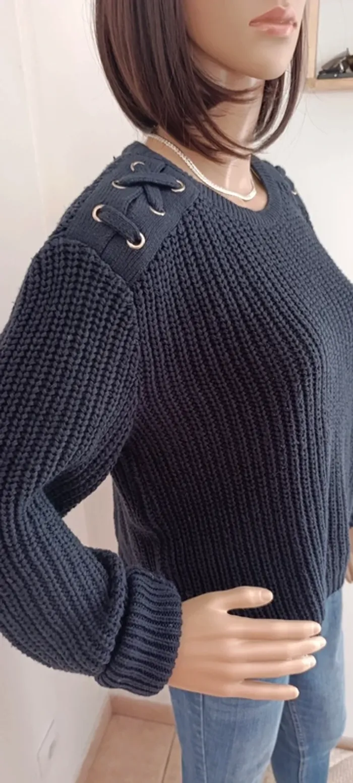 Pull marin femme Kiabi taille M bleu marine - photo numéro 2