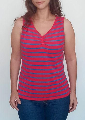 Débardeur rayé rouge et bleu taille XL