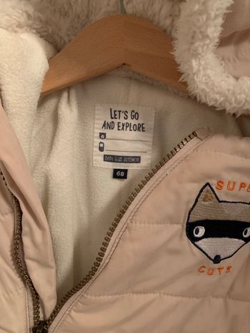 Combinaison chaude rose pâle 6 mois