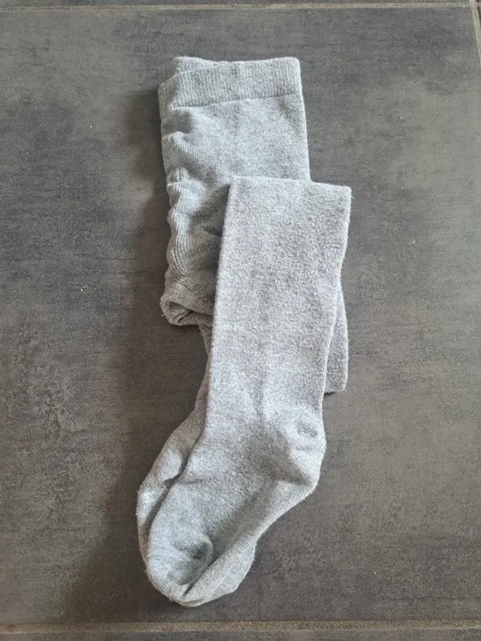 Collant epais gris chiné 31/34 👧 Vertbaudet en TBE