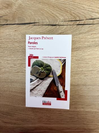 Livre Parole Jacques Prévert