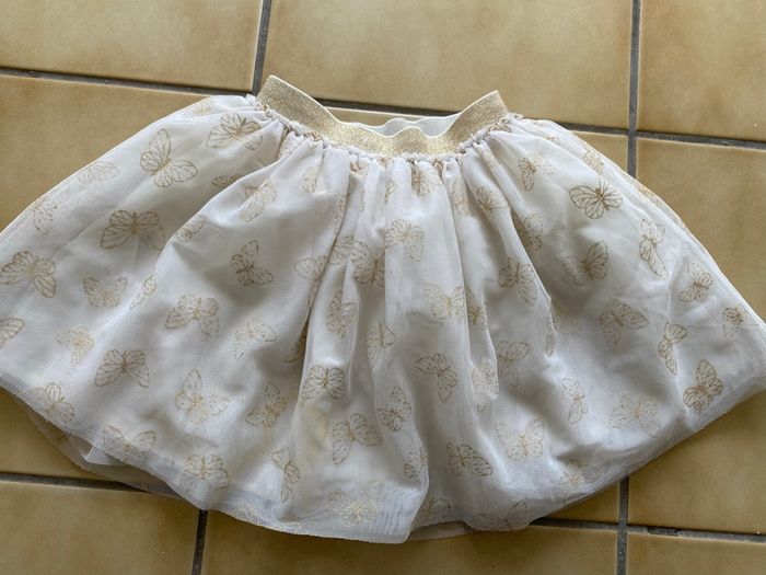 Jupe en tulles H&M ecru et or petits papillon neuve - photo numéro 3