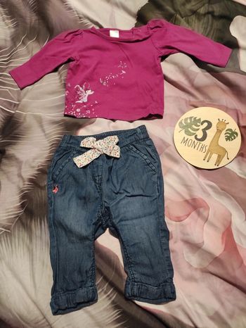 Ensemble haut et pantalon style jean 3 mois