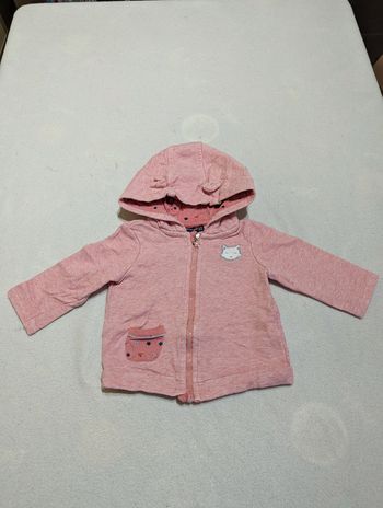 Gilet zippé rose sergent major 12 mois
