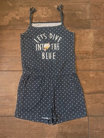 Combishort barboteuse combinaison été sans manche bretelles Fille 4/6 ans coquillage Lupilu