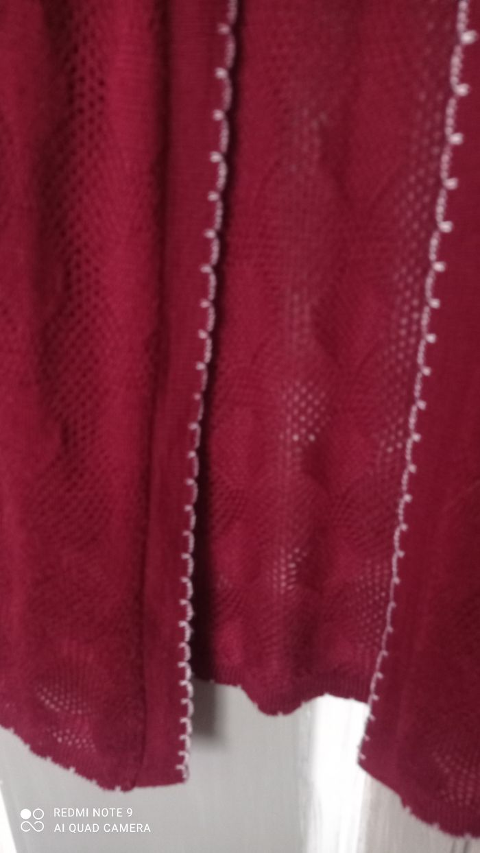 Gilet long sans manche Tape à l'oeil bordeaux taille S - photo numéro 3